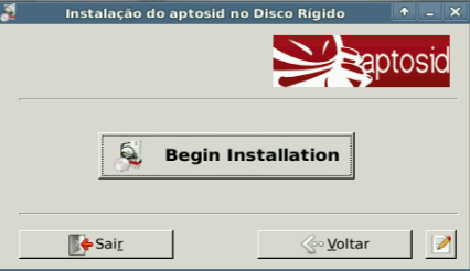 Begin Installation - aptosid Installer Begin Installtion